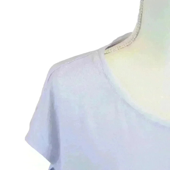 WHBM Light Blue Short Sleeve Dolman Top w/Ruched Waist Crew Neck Size XS - Picture 6 of 7